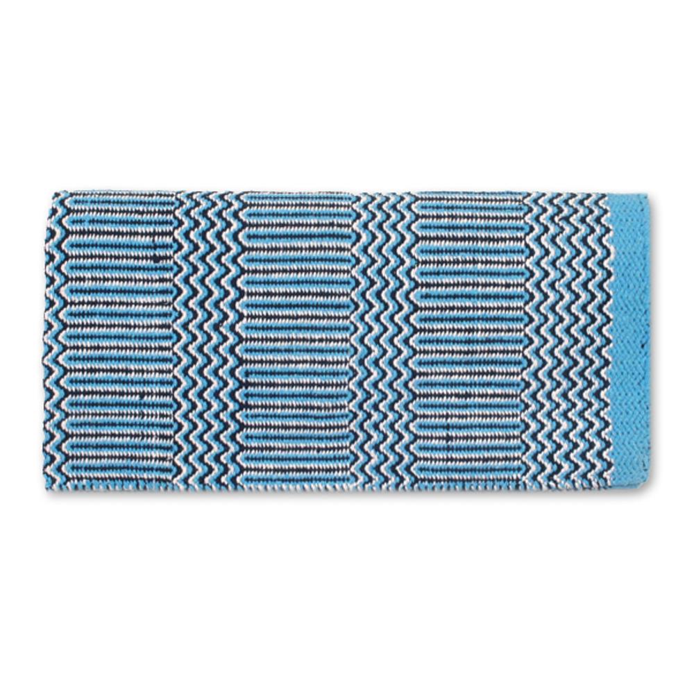 1340-6 Double Weave 32x64 Acrylic Blend Saddle Blanket Turquoise TURQ BLACK CREAM