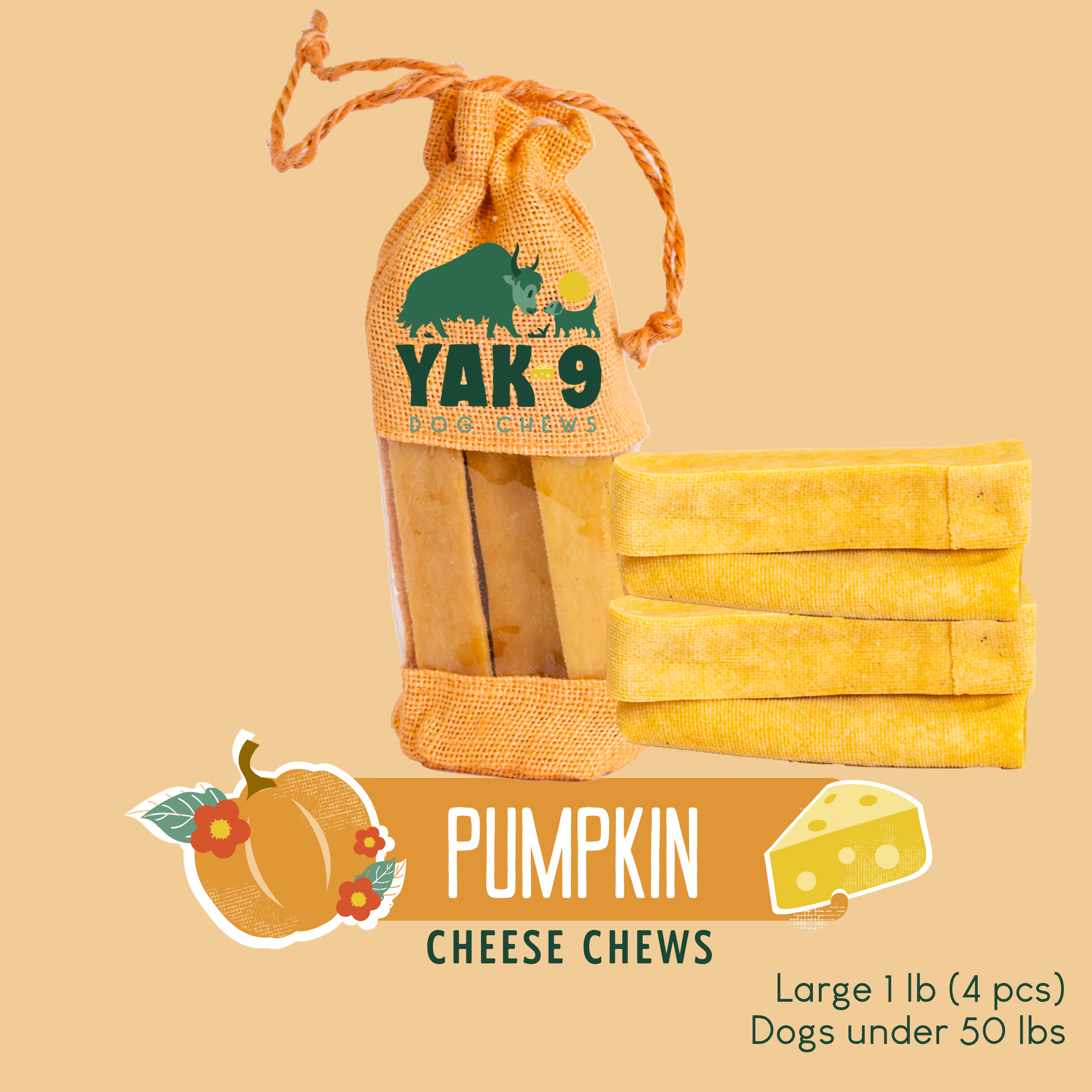 Pumpkin Yak Chews for Dogs