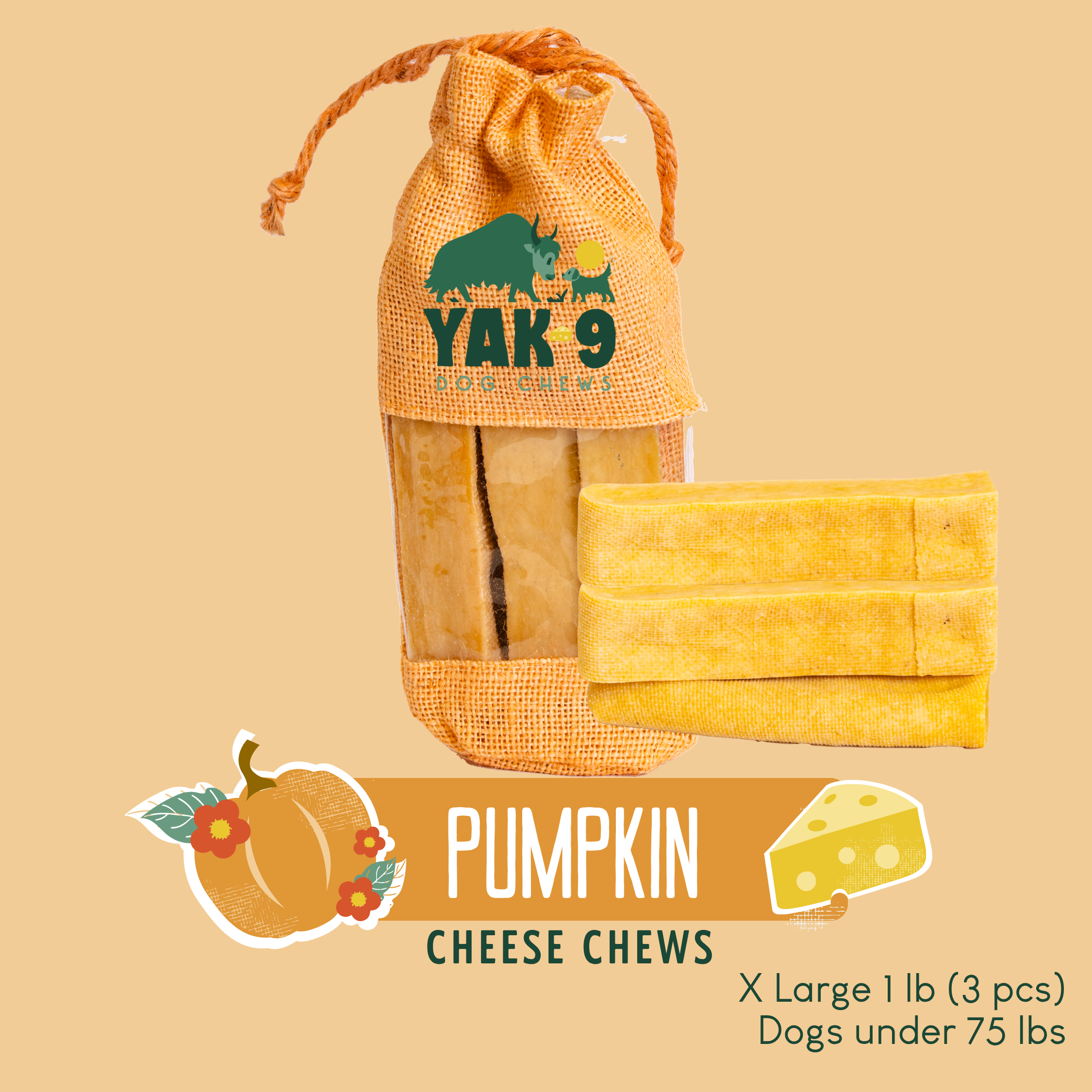 Pumpkin Yak Chews for Dogs