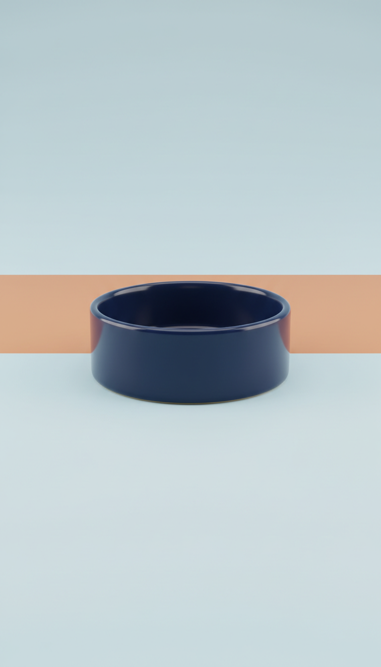 Navy Ceramic Pet Bowl