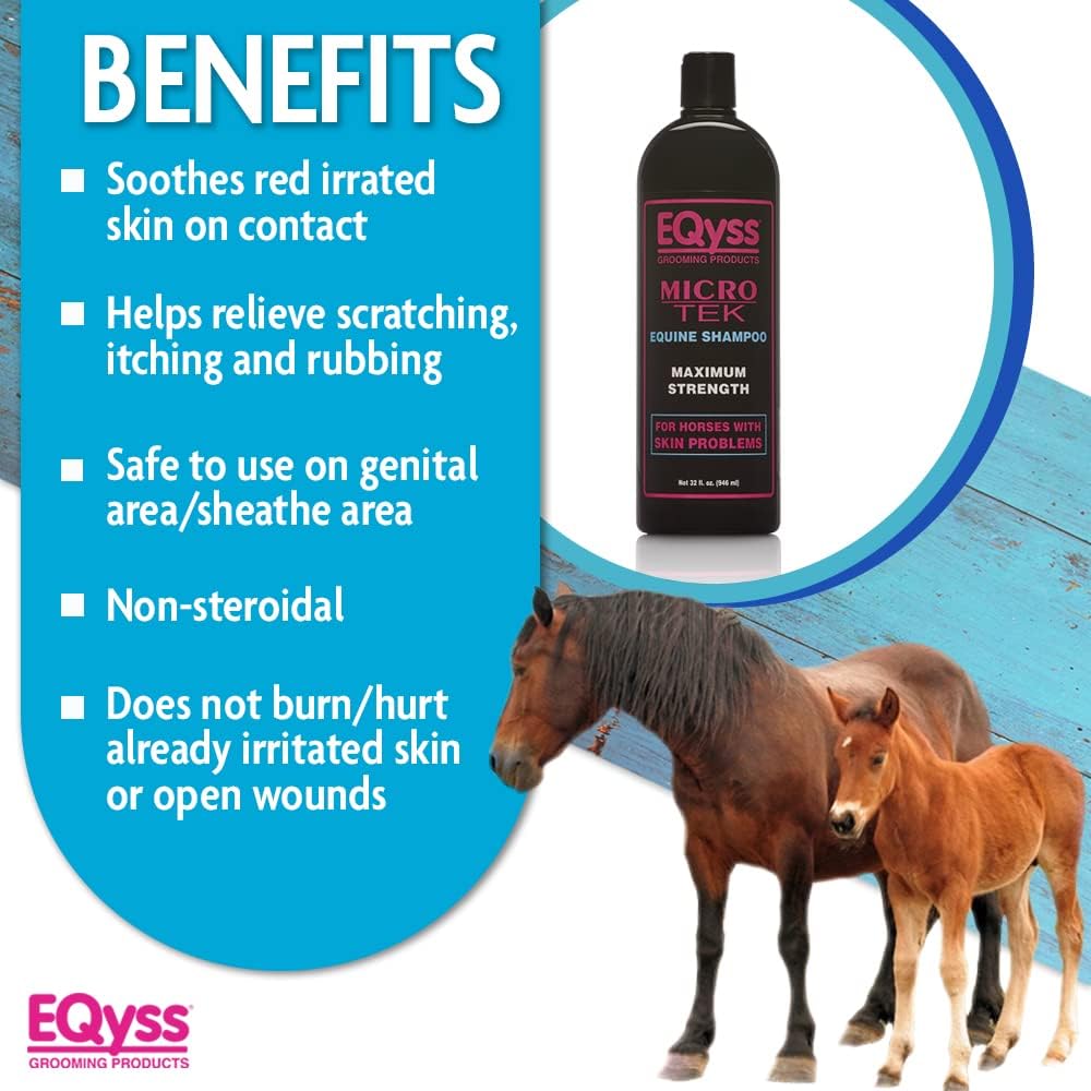 EQyss Micro-Tek Medicated Horse Care Bundle Shampoo and Spray Equine Grooming Set