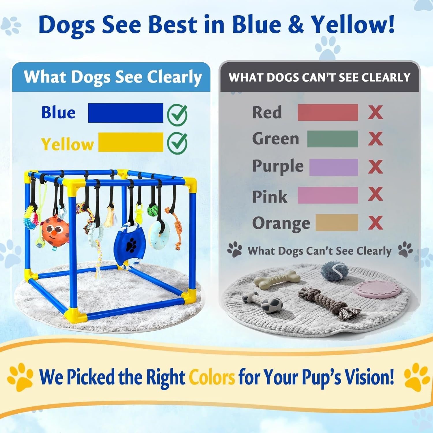 Interactive Puppy Play Gym with 16 Toys Dog Enrichment Activity Center