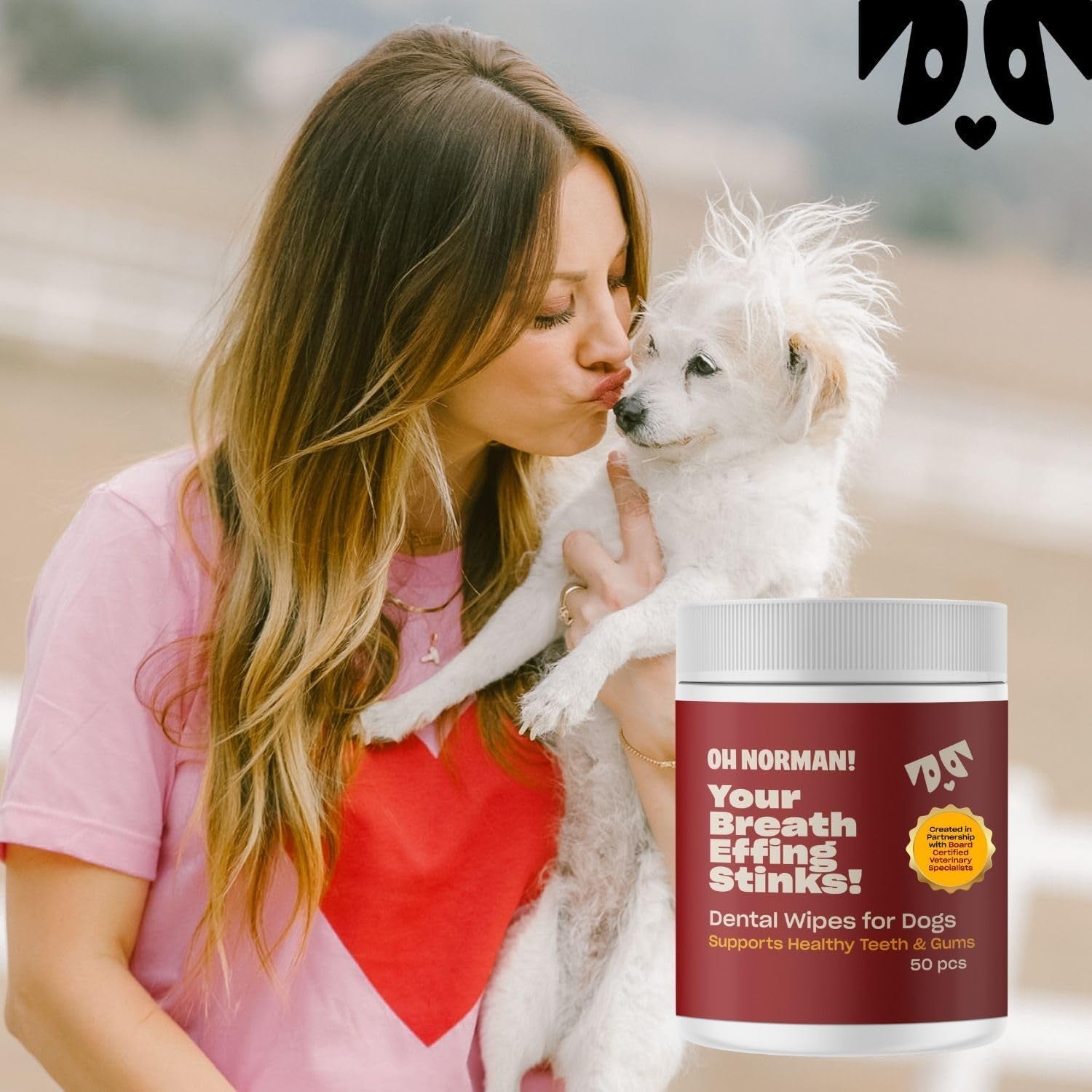 Dog Dental Wipes Finger Wipes for Teeth Cleaning Fresh Breath 50ct