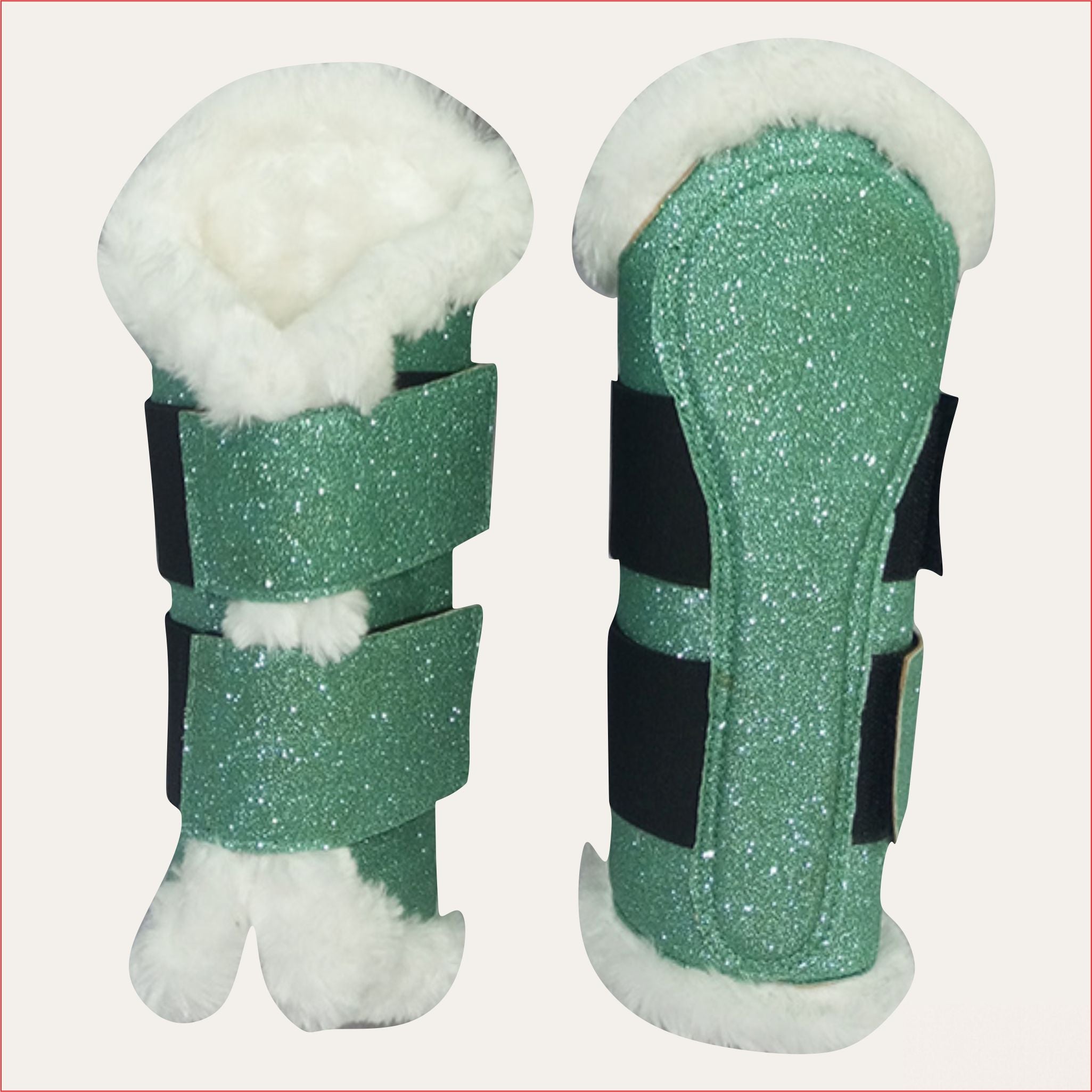 Green Horse Dragon Saddle Pad, Ear Bonnet & Horse Boot Set