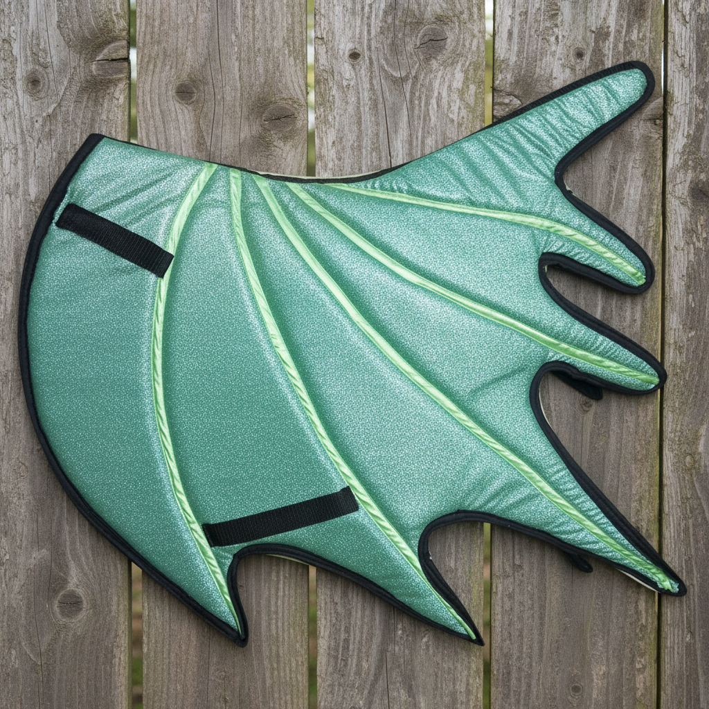 Green Horse Dragon Saddle Pad, Ear Bonnet & Horse Boot Set