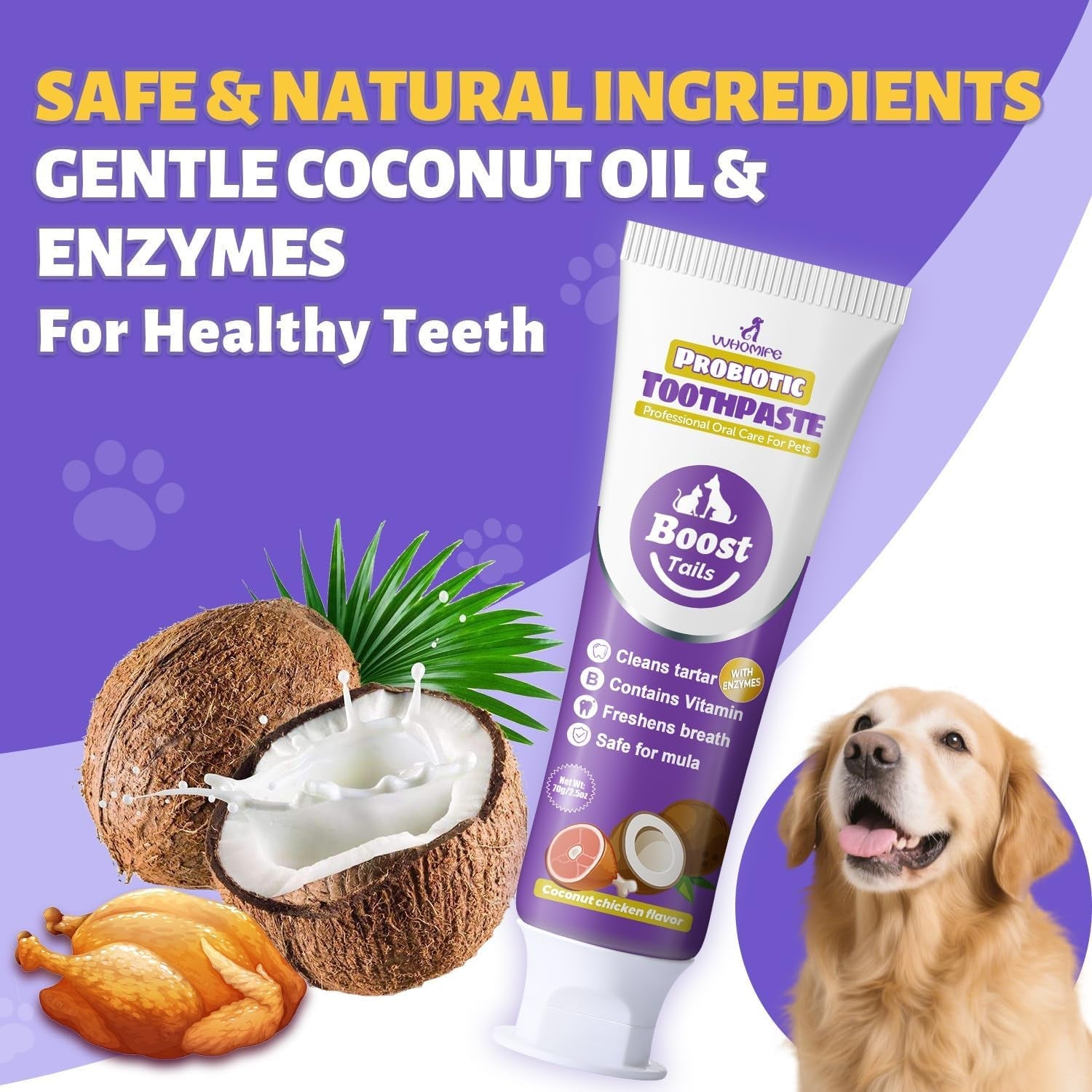 Premium Dog Dental Care Kit Toothpaste Toothbrush Plaque Tartar Control