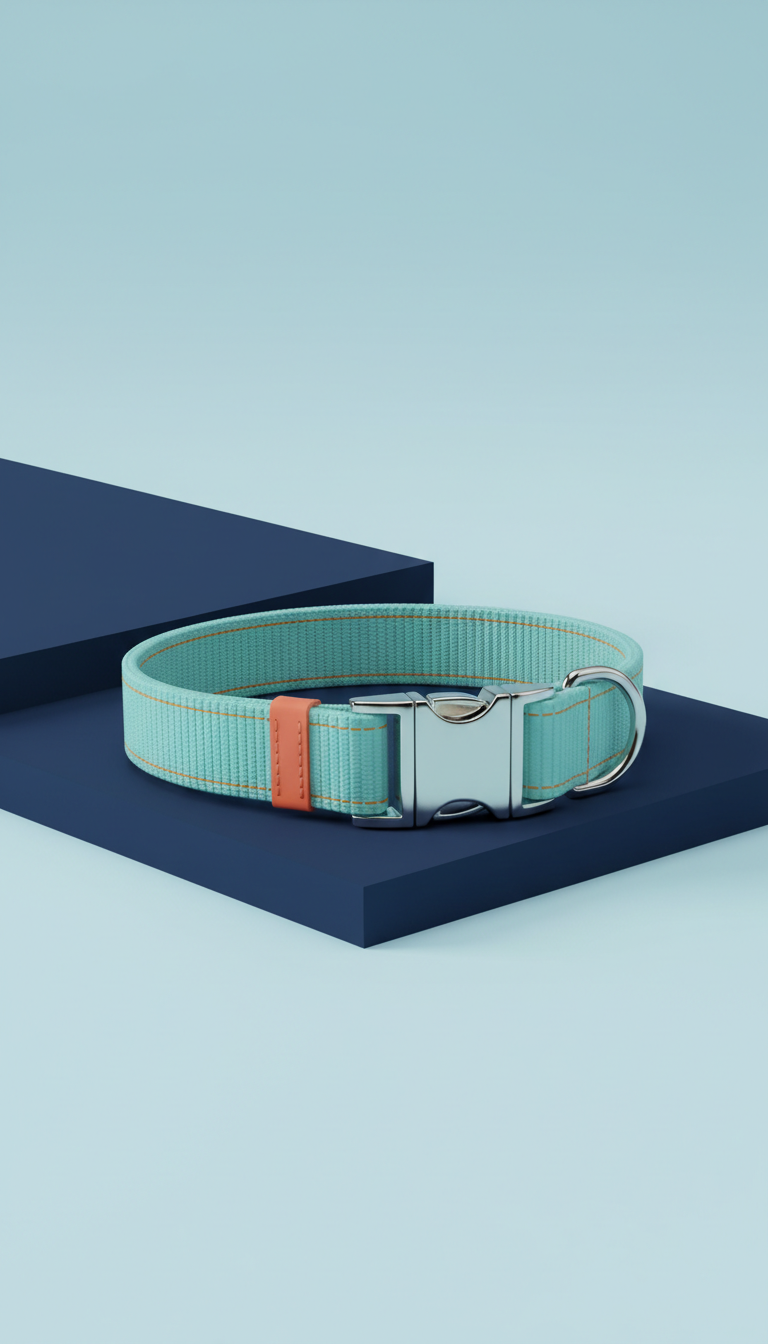 Mint Blue Adjustable Pet Collar